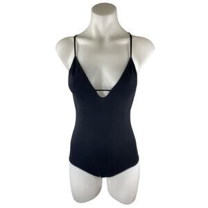 Free People Intimately Move Along Black Sleeveless One Piece Bodysuit Top Sz M/L